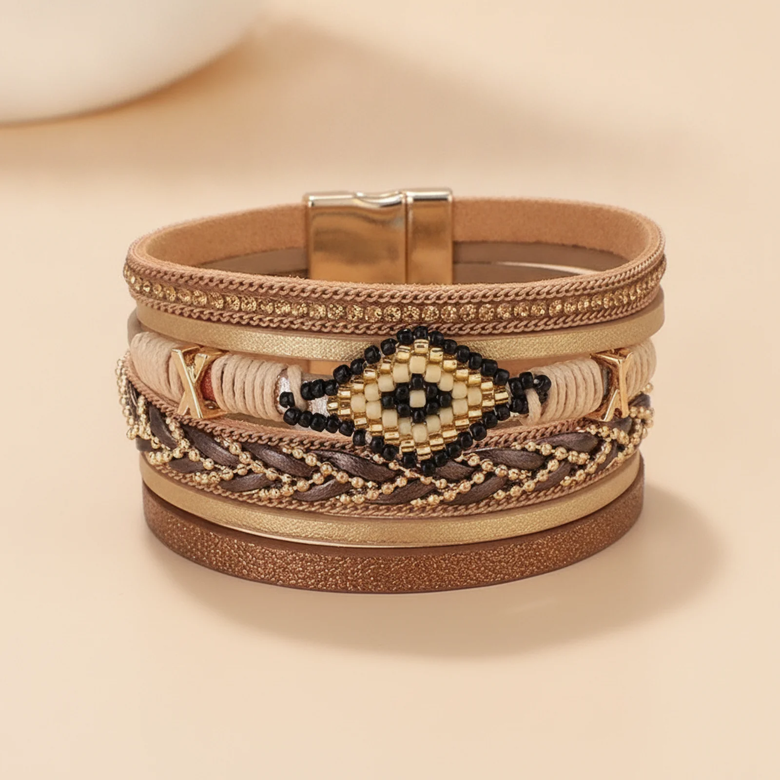 [BR000035] Brățară Statement Multilayer Bohemian, Eye of Providence
