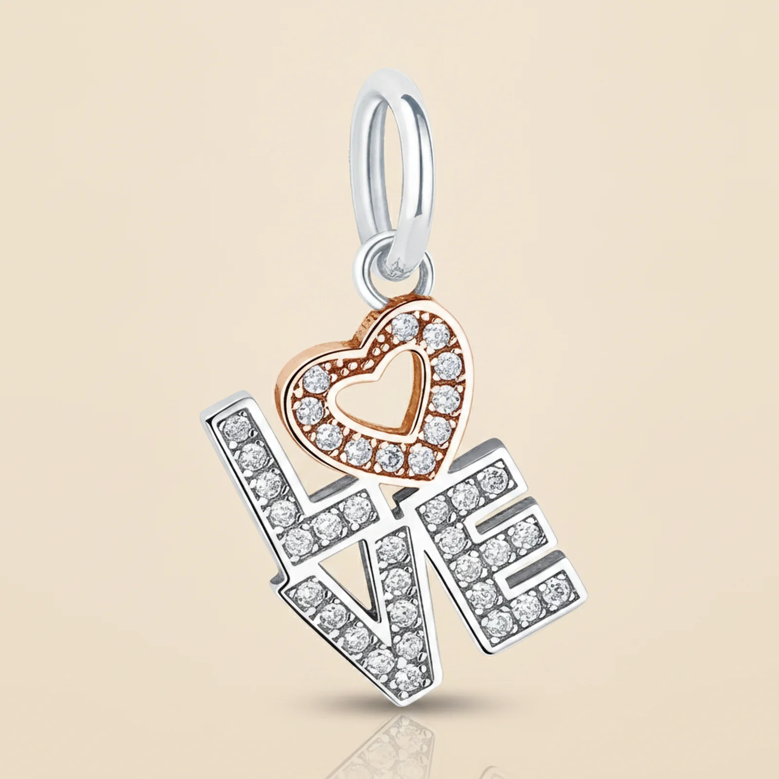 [TA000103] Talisman LOVE din Argint, cu Zirconiu Alb