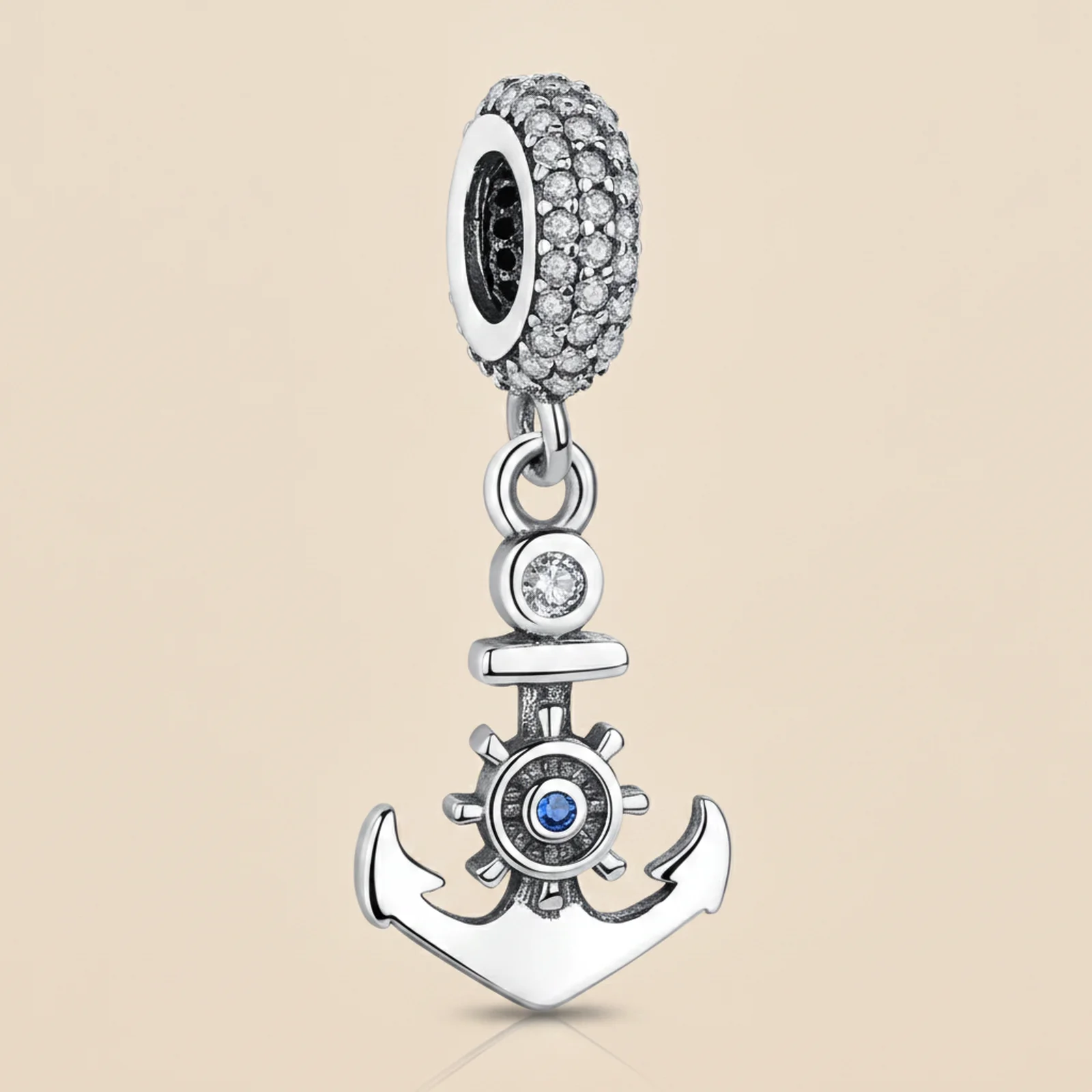 [TA000087] Charm Sailor Dream din Argint, cu Ancoră și Cârmă