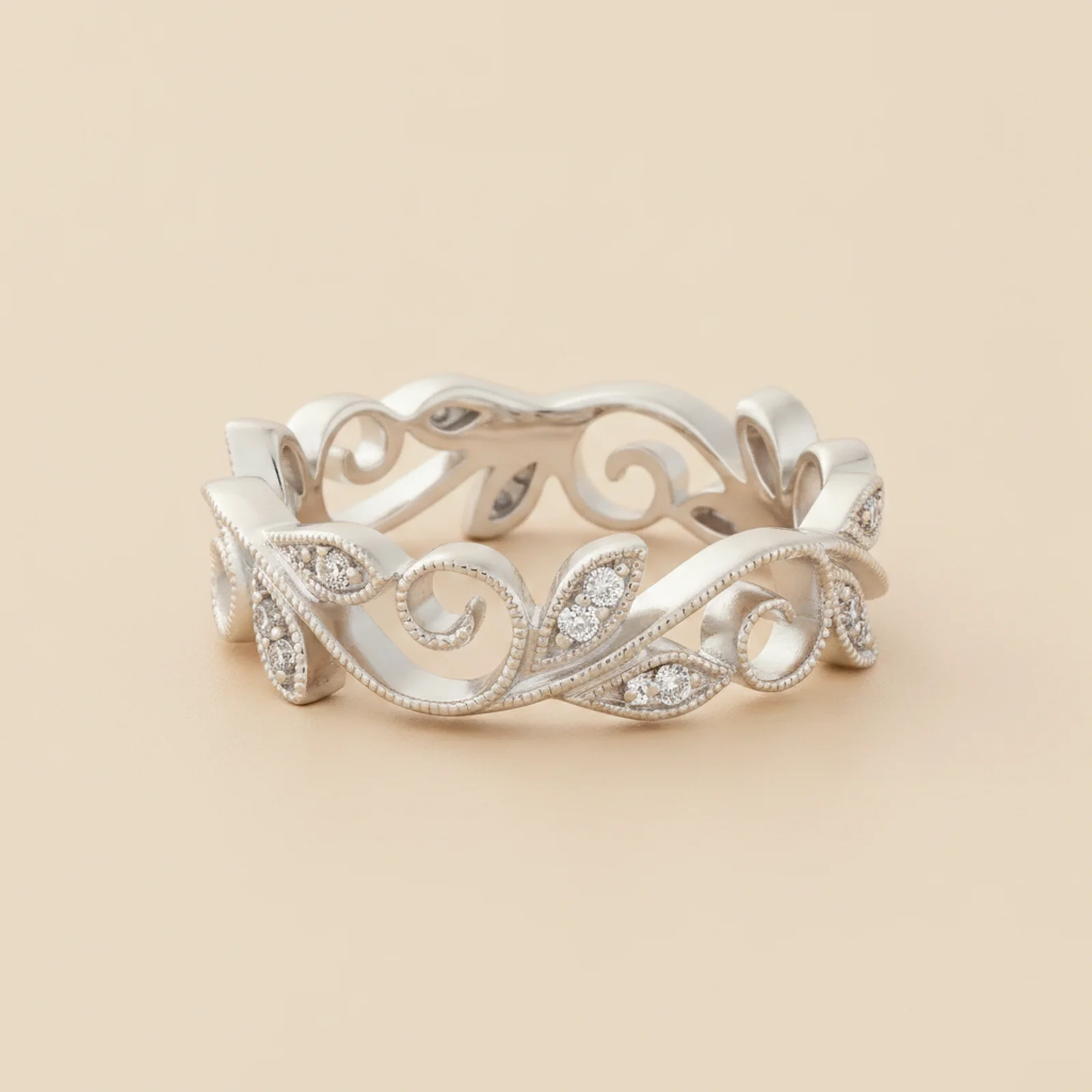 [IN000033] Inel Magnolia Leaf, Model Eternity cu Zirconiu Pavé (5)