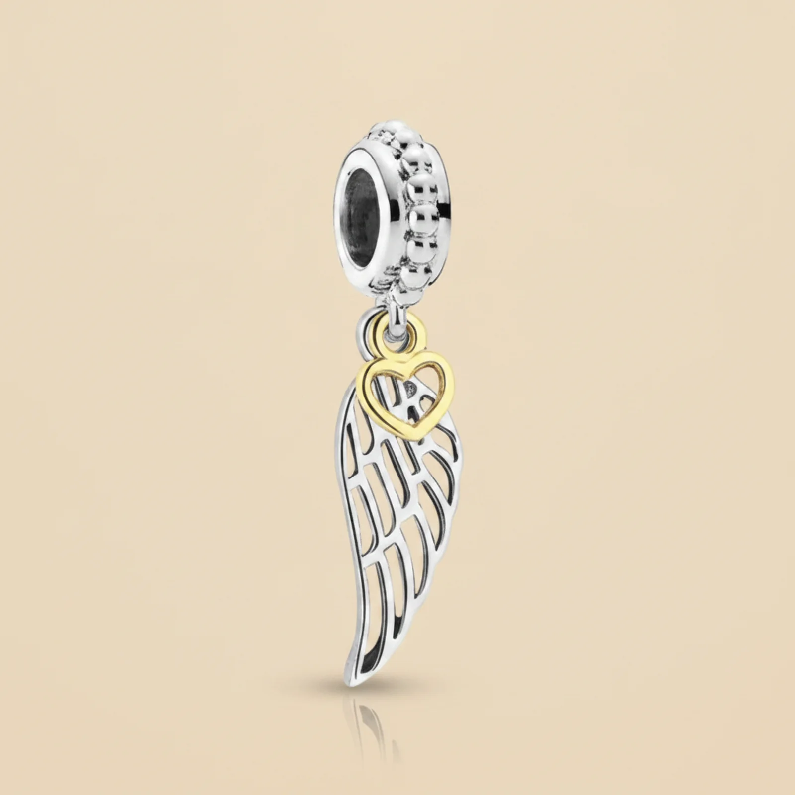 [TA000040] Charm Heart Feather din Argint